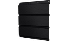 Софит металлический Классик v01 Grand Line полная перфорация 0,5 Satin с пленкой RAL 9005 черный