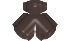 Тройник Y малого конька полукруглого Grand Line 0,5 Rooftop Бархат с пленкой RAL 8017 шоколад