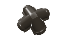 Четверник конька малого полукруглого 0,5 Satin с пленкой RR 32 темно-коричневый