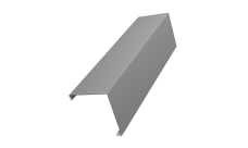 Декоративная накладка на столб универсальная угловая 62х55 для забора жалюзи 0,5 Satin RAL 9006 бело-алюминиевый (1,8м)