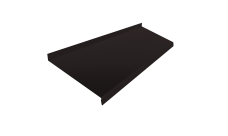 Отлив простой 200 Grand Line 0,5 Сатин матовый RAL 9005 черный (3м)