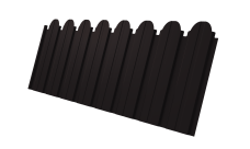 Профнастил C10B фигурный Grand Line 0,4 PE-Matt-Double RAL 9005 черный