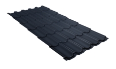 Металлочерепица "Квинта плюс" ("Kvinta plus") 0,5 PurLite Matt RAL 7024 мокрый асфальт