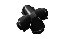 Четверник конька полукруглого 0,5 Satin с пленкой RAL 9005 черный