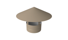 Дымник на трубу круглый d100 0,5 Satin с пленкой RAL 1015 светлая слоновая кость