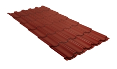 Металлочерепица "Квинта плюс" ("Kvinta plus") 0,5 PurLite Matt RAL 8004 терракота