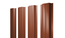 Штакетник П-образный A с прямым резом Grand Line 0,5 Velur X RAL 8004 терракота