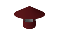 Дымник на трубу круглый d100 0,5 Satin с пленкой RAL 3005 красное вино