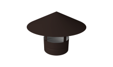 Дымник на трубу круглый d300 0,5 Satin с пленкой RR 32 темно-коричневый