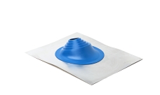 Проходной элемент MF угловой №1 (75-200мм) +240 силиконовый (металлический неокрашенный фланец) синий