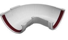 Угол желоба составной 90-150 град.Классика 120 ПВХ Grand Line белый (RAL 9003)