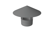 Дымник на трубу круглый d120 0,5 Satin с пленкой RAL 9006 бело-алюминиевый