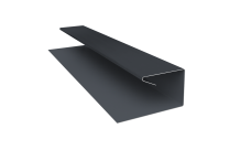 Планка П-образная завершающая сложная (КД) 0,5 Atlas X с пленкой RAL 7024 мокрый асфальт (3м)