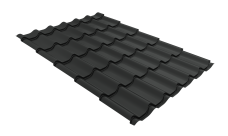 Металлочерепица Классик ("Classic") v01 0,5 PurPro Matt 275 RAL 7016 антрацитово-серый