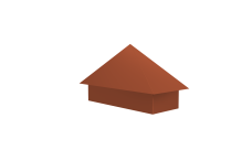 Колпак на полустолб для С21 0,5 PurLite Matt с пленкой RAL 8004 терракота