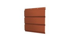 Софит металлический Grand Line полная перфорация 0,45 Drap TR с пленкой RAL 8004 терракота