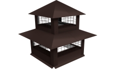 Дымник на трубу двойной с сеткой 1555х510мм 0,45 Drap с пленкой RAL 8017 шоколад