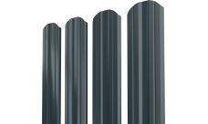 Штакетник Твин XL фигурный Grand Line 0,5 PurLite матовый RAL 7016 антрацитово-серый