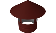 Дымник на трубу круглый d115 0,5 Satin с пленкой RAL 3009 оксидно-красный