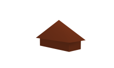 Колпак на полустолб для С21 0,45 PE с пленкой RAL 3009 оксидно-красный