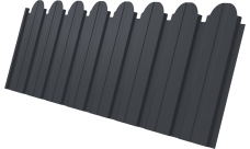 Профнастил C10B фигурный Grand Line 0,45 PE-Double RAL 7024 мокрый асфальт