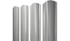 Штакетник Круглый фигурный Grand Line 0,5 Satin RAL 9006 бело-алюминиевый