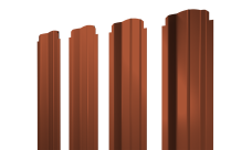 Штакетник П-образный B фигурный Grand Line 0,5 Velur X RAL 8004 терракота