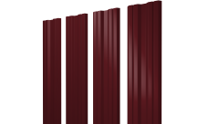 Штакетник Твин с прямым резом Grand Line 0,5 Сатин матовый ТХ RAL 3005 красное вино