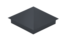 Колпак на столб 390х390мм 0,4 PE с пленкой RAL 7024 мокрый асфальт