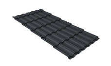 Металлочерепица "Квинта Юг" 0,5 Velur X RAL 7024 мокрый асфальт