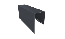 Планка П-образная заборная 17 Grand Line 0,45 Drap TwinColor RAL 7024 мокрый асфальт (2м)