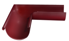 Угол желоба внешний Grand Line ПУ 90гр 125мм RAL 3005 красное вино