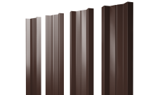 Штакетник М-образный A с прямым резом Grand Line 0,45 PE RAL 8017 шоколад