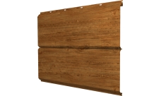 Софит металлический ЭкоБрус new Grand Line c перфорацией 0,45 Print Elite Golden Wood TwinColor