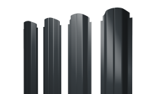 Штакетник П-образный A фигурный Grand Line 0,45 Drap TR RAL 7016 антрацитово-серый
