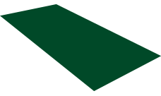 Плоский лист Grand Line 0,45 Drap TX с пленкой RAL 6005 зеленый мох