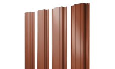 Штакетник Прямоугольный с прямым резом Grand Line 0,5 Velur X RAL 8004 терракота