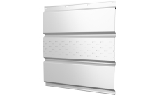 Софит металлический Классик v01 Grand Line центральная перфорация 0,5 Satin с пленкой RAL 9003 сигнальный белый