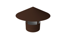 Дымник на трубу круглый d100 0,5 Satin Matt с пленкой RAL 8017 шоколад
