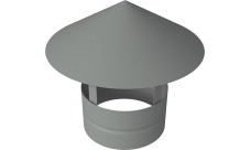 Дымник на трубу круглый d160 0,5 Satin с пленкой RAL 9006 бело-алюминиевый