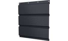 Софит металлический Классик v01 Grand Line центральная перфорация 0,45 Drap TwinColor с пленкой RAL 7024 мокрый асфальт