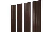 Штакетник Твин с прямым резом Grand Line 0,5 Velur X RAL 8017 шоколад