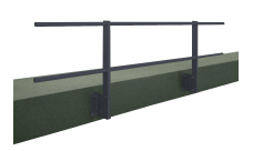 Ограждение кровельное для парапета с боковым креплением 2,0х0,9м оцинкованное RAL 7024 мокрый асфальт