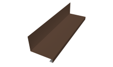 Планка примыкание нижнее к трубе фальц Grand Line 0,45 PE с пленкой RAL 8017 шоколад (2м)