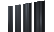 Штакетник М-образный B с прямым резом Grand Line 0,45 PE RAL 7024 мокрый асфальт
