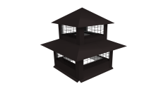 Дымник на трубу двойной с сеткой 910х385мм 0,45 PE с пленкой RAL 9005 черный