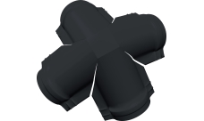 Четверник конька полукруглого Grand Line 0,45 PE с пленкой RAL 7024 мокрый асфальт