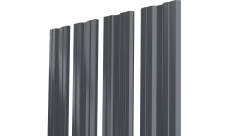 Штакетник Твин XL с прямым резом Grand Line 0,45 Драп ТХ RAL 7024 мокрый асфальт