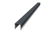 Планка вертикальная обратная для забора жалюзи Palermo 0,7 PE RAL 7024 мокрый асфальт (1,8м)