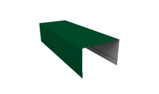 Крышка для забора из сайдинга Квадро Брус, Корабельная Доска, ЭкоБрус new Grand Line 0,7 PE RAL 6005 зеленый мох (2,5м)